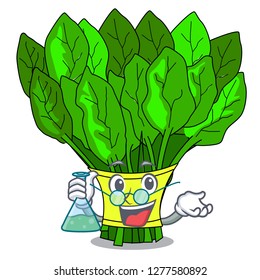 Professor vegetable spinach on a cartoon plate
