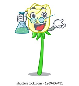 Professor white rose isolated on the mascot