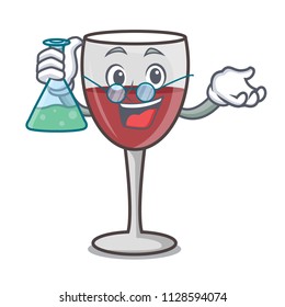 Professor wine character cartoon style