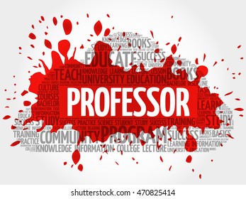 Professor word cloud collage, education concept background