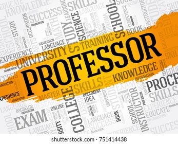 Professor word cloud collage, education concept background