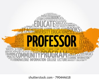 Professor word cloud collage, education concept background