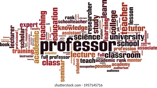 Professor Word Cloud Concept Collage Made Stock Vector (Royalty Free ...