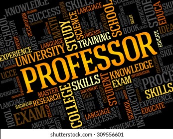 Professor word cloud, education concept