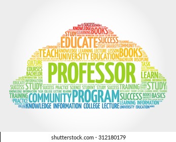 Professor word cloud, education concept