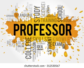 Professor word cloud, education concept