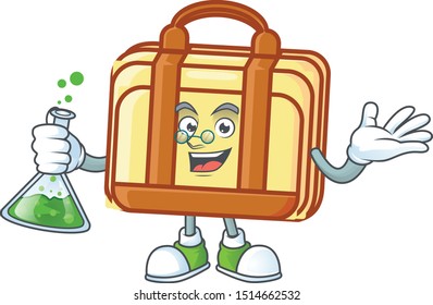 Professor work suitcase cartoon for equipment office.