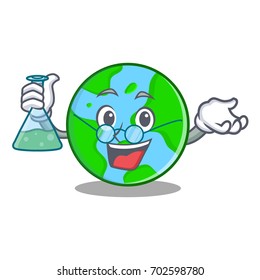 Professor world globe character cartoon