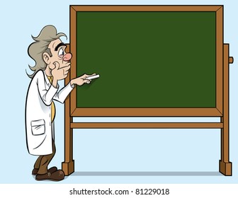 Professor writing on Chalkboard
