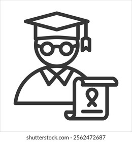 Professors Outline Icon Vector Illustration