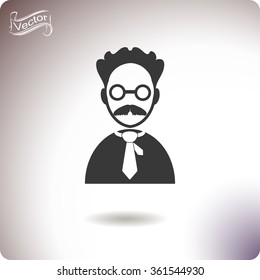 Professor.Teacher. People at work. Vector icon.