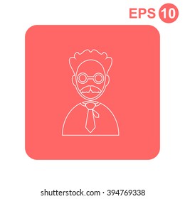 Professor.Teacher. People at work. Vector icon.