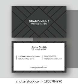 Professtional Business Card Design In Black And White Color.