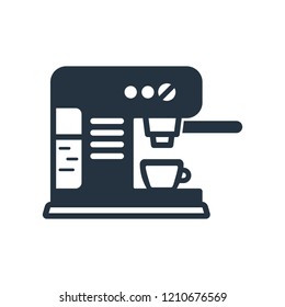Proffesional coffee machine isolated icon on white background, 400 coffee set, logo and sign