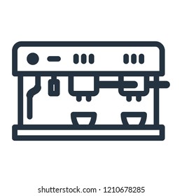 Proffesional coffee machine isolated icon on white background, 400 coffee set, logo and sign