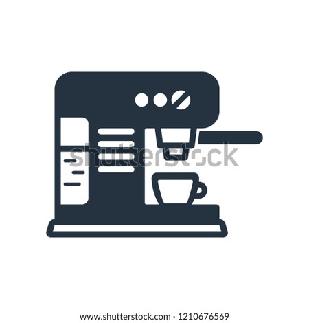 Proffesional coffee machine isolated icon on white background, 400 coffee set, logo and sign