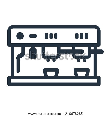 Proffesional coffee machine isolated icon on white background, 400 coffee set, logo and sign