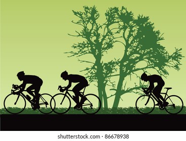 Proffesional cyclists. Vector illustration