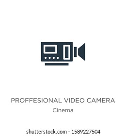 Proffesional video camera icon vector. Trendy flat proffesional video camera icon from cinema collection isolated on white background. Vector illustration can be used for web and mobile graphic 