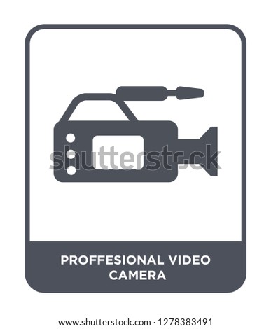proffesional video camera icon vector on white background, proffesional video camera trendy filled icons from Cinema collection, proffesional video camera vector illustration