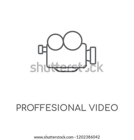 Proffesional Video Camera linear icon. Proffesional Video Camera concept stroke symbol design. Thin graphic elements vector illustration, outline pattern on a white background, eps 10.