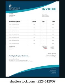 Proffesonal and unique design invoice for business.
Size A4