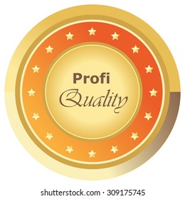 profi quality button orange on white background