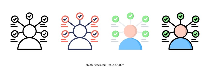 Ícone de proficiência definir coleção de vários estilos