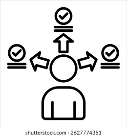 Icono de competencia. Ilustración de contorno de Vector simple