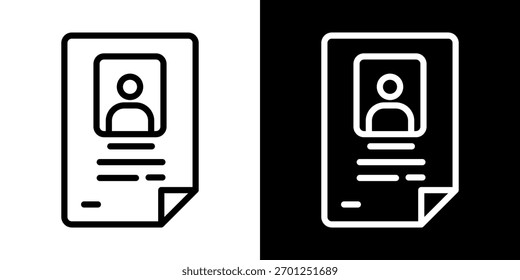 Icono De Perfil De Línea Ilustración vectorial De Estilo En Blanco Y Negro
