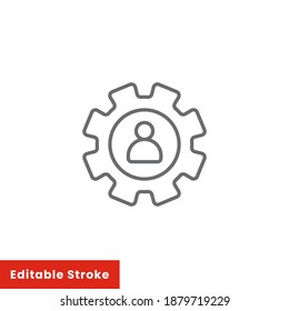Profil setting line icon. Vector graphics, a linear pattern on a white background, editable stroke vector illustration eps 10