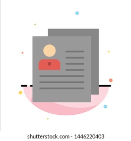 Profile, About, Contact, Delete, File, Personal Abstract Flat Color Icon Template