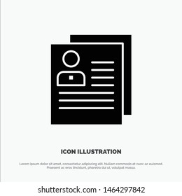 Profile, About, Contact, Delete, File, Personal solid Glyph Icon vector. Vector Icon Template background