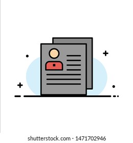Profile, About, Contact, Delete, File, Personal  Business Flat Line Filled Icon Vector Banner Template
