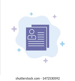 Profile, About, Contact, Delete, File, Personal Blue Icon on Abstract Cloud Background