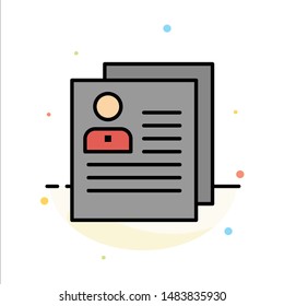 Profile, About, Contact, Delete, File, Personal Abstract Flat Color Icon Template