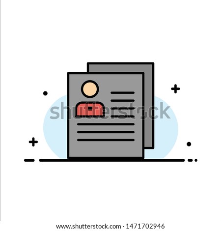 Profile, About, Contact, Delete, File, Personal  Business Flat Line Filled Icon Vector Banner Template