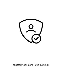Profile accepted line icon design isolated on white background