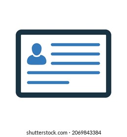 Profile, access card, personal icon. Simple editable vector illustration.