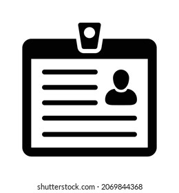 Icono de perfil, cuenta, tarjeta de acceso. Gráficos vectoriales negros.