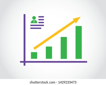 Profile Account Data Private Identity User Increase Graph Bar Arrow
