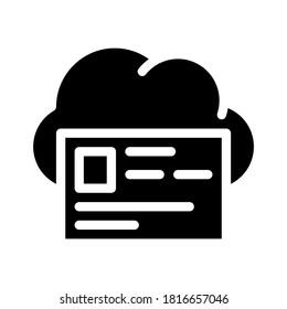 profile account inforamtion cloud storage glyph icon vector. profile account inforamtion cloud storage sign. isolated contour symbol black illustration