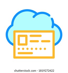 profile account inforamtion cloud storage color icon vector. profile account inforamtion cloud storage sign. isolated symbol illustration