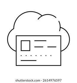 profile account inforamtion cloud storage line icon vector. profile account inforamtion cloud storage sign. isolated contour symbol black illustration