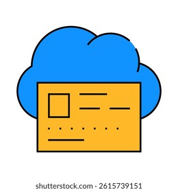 profile account inforamtion cloud storage line icon vector. profile account inforamtion cloud storage sign. isolated symbol illustration