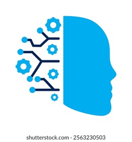 profile ai robot brain isolated design