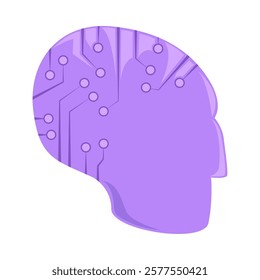 profile ai robot brain isolated design