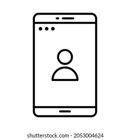 profile application line icon vector design, editable stroke line icon