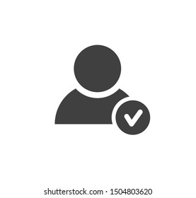 Profile Approved Icon. Check Mark. Vector Illustration.