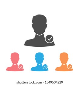 Profile approved icon. Check mark. Vector illustration
